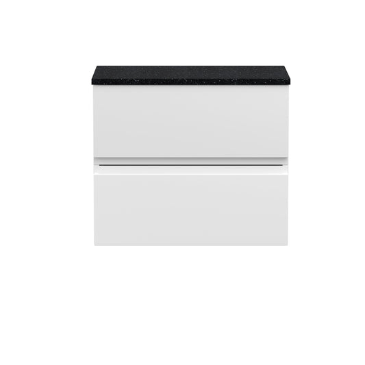 Hudson Reed Urban 600mm Satin White Wall Hung Vanity Unit With Soft Close Drawers With Laminate Worktop