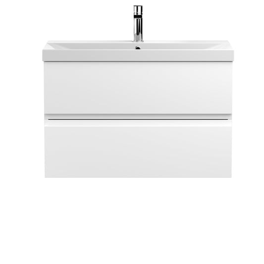 Hudson Reed Urban 800mm Wall Hung 2 Drawer Satin White Vanity Unit With Basin