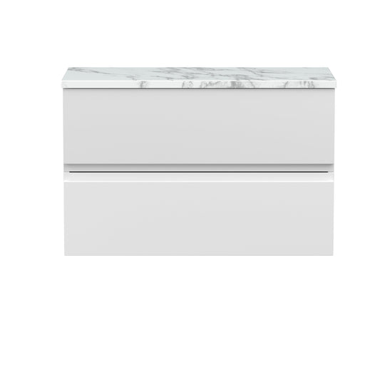 Hudson Reed Urban 800mm Wall Hung 2-Drawer Unit With Laminate Worktop