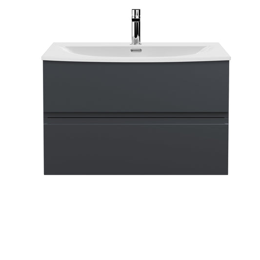 Hudson Reed Urban 810mm Soft Black 2 Drawer Wall Hung Vanity Unit with 1 Tap Hole Basin