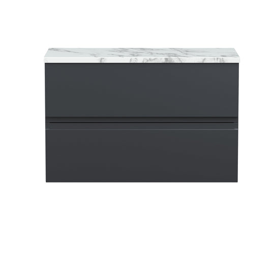 Hudson Reed Urban 800mm Wall Hung 2-Drawer Unit With Laminate Worktop