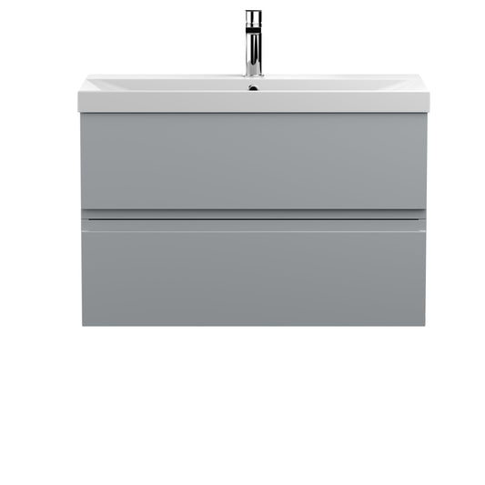 Hudson Reed Urban 800mm Satin Grey Wall Hung 2 Drawer Vanity Unit with Basin