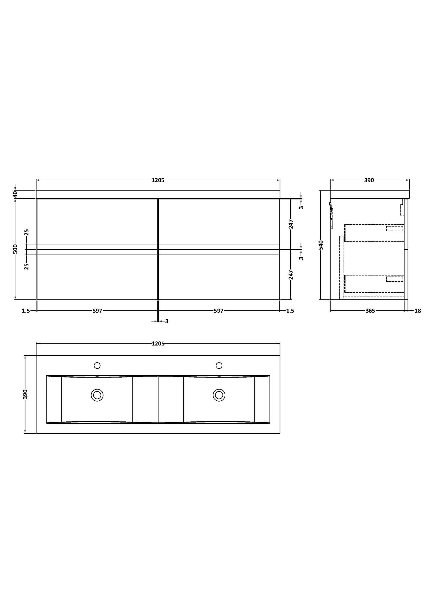 Hudson Reed Urban 1200mm Satin Green Wall Hung 4-Drawer Vanity Unit With Double Basin
