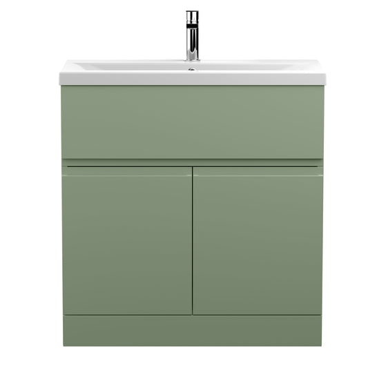 Hudson Reed Urban 800mm Floor Standing 2 Door Unit and Basin Soft Close 1 Tap Hole Rigid Handleless
