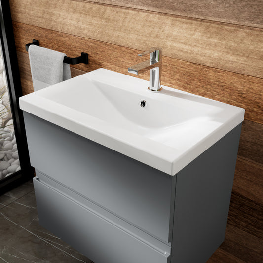 Hudson Reed Urban 800mm Wall Hung 2 Drawer Vanity Unit with Mid-Edge Basin
