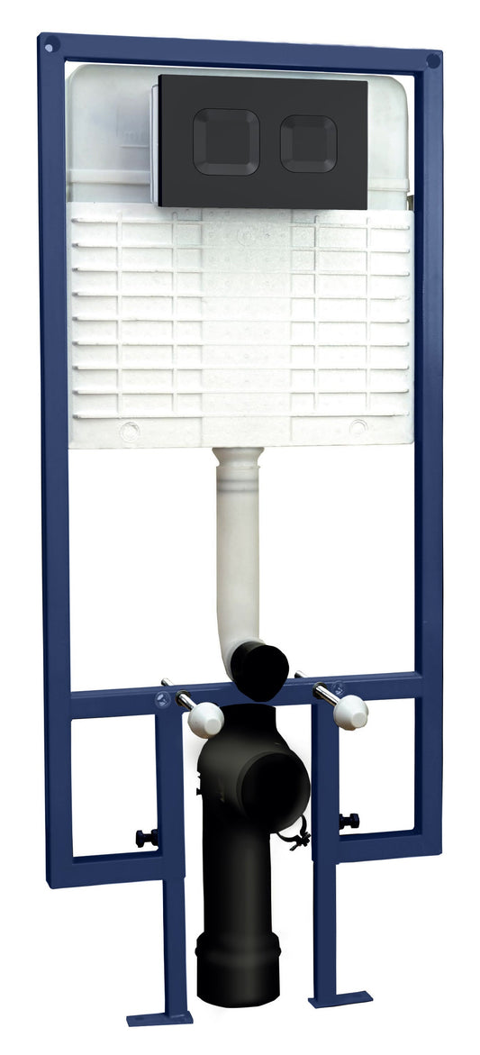 Hudson Reed Square Concealed Cistern Frame With Matt Black Flush Plate