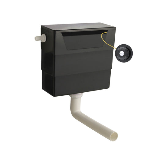 Hudson Reed Matt Black Traditional Concealed Cistern With Matt Black Flush Plate