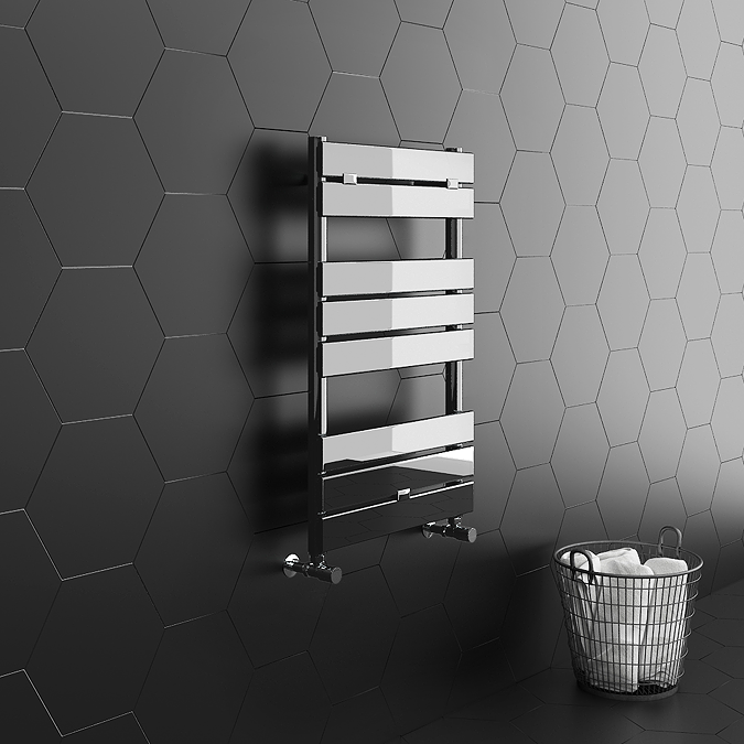 Milan Bathroom Heated Towel Rail Chrome Finish - 840mm x 500mm - Image 4