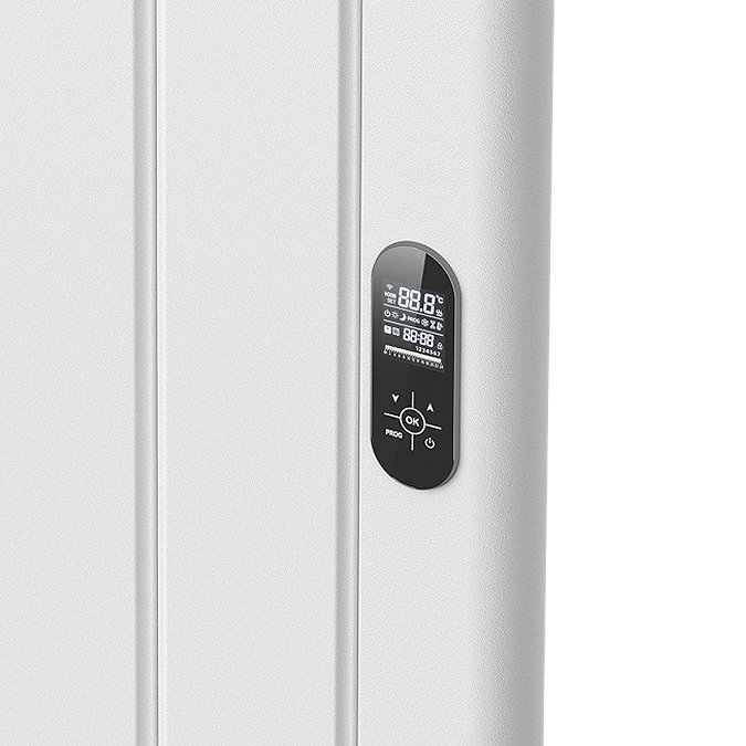 Urban 1600 x 392mm Smart WiFi Aluminium Electric Radiator – 1000W White - Image 2
