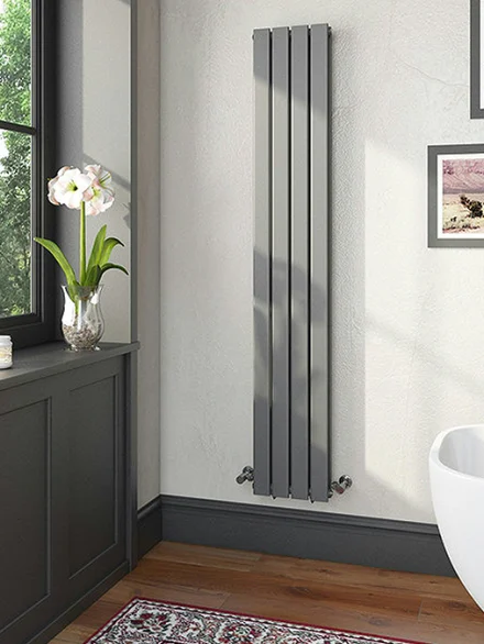 The Heating Co. Bonaire 1600 x 304mm Anthracite Grey Double Vertical Flat Panel Radiator